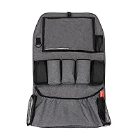 Diono Stow 'n Go XL Car Back Seat Organizer for Kids, Kick Mat Back Seat Protector, with 7 Storage Pockets, 2 Drinks Holders, Water Resistant, Durable Material, Gray