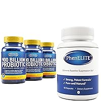 Probiotics for Women and Men with Natural Lactase Enzyme + PhenELITE Fat Burner for Women for Weight Loss Support