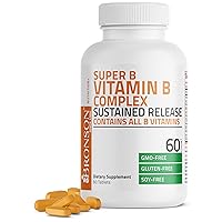 Super B Vitamin B Complex Sustained Slow Release (Vitamin B1, B2, B3, B6, B9 - Folic Acid, B12) Contains All B Vitamins 60 Tablets