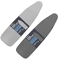 Ironing Board Cover and Pad Standard Size 15×54, Value Pack (Grey and Black)