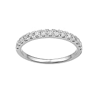 0.50ct Wedding Ring Band 14k White Gold Lab-Grown Diamond (F-G Color, VS-SI Clarity)