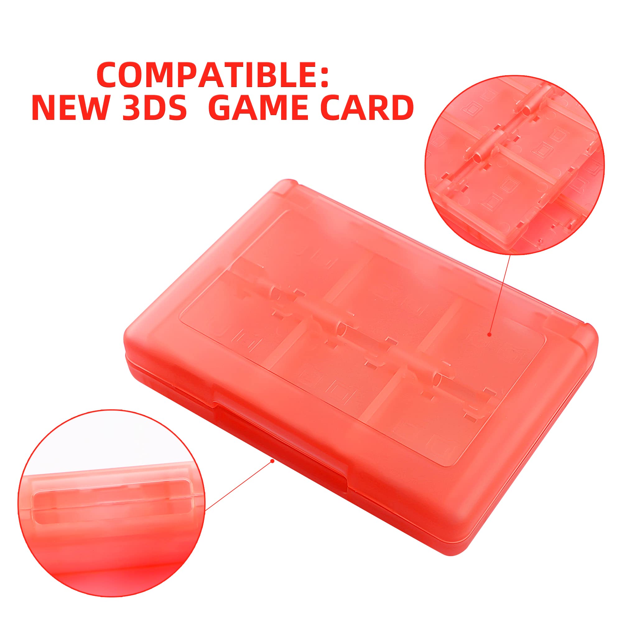 3DS Game Holder Card Case, 28-in-1 Game Holder Card Case Compatible with Nintendo New 3DS / New 3DS XL / 3DS / 3DS XL / DSi / DSi XL / DS / New 2DS /New 2DS XL / 2DS/ 2DS XL Catridge Storage Box Red