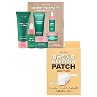 I Dew Care Hydrocolloid Acne Pimple Patch - Timeout Blemish Wide | 6 Count + Skincare Set - Vitamin To Glow Pack Bundle