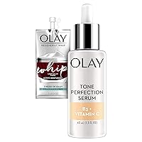 Olay Vitamin C Tone Perfection Serum, 1.3 Oz + Whip Face Moisturizer Travel/Trial Size Gift Set