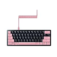 Razer Huntsman Mini 60% Gaming Keyboard + PBT Keycap + Coiled Cable Upgrade Set Bundle: Classic Black/Clicky Optical - Quartz Pink