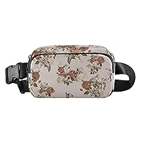 ALAZA Retro Style Rose Floral Belt Bag Waist Pack Pouch Crossbody Bag with Adjustable Strap for Men Women College Hiking Running Workout Travel