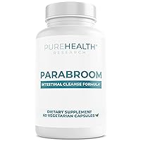 PUREHEALTH RESEARCH Parabroom Cleanse Formula - Gut Cleanse Detox for Women and Men - Wormwood Supplement with Black Walnut, Papain, and Turmeric - Harmful Organism Cleanser for Gut Health - 1 Bottle