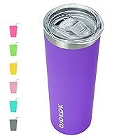 BJPKPK 20 oz Stainless Steel Skinny Tumbler, Iced Coffee Travel Sublimation Mug Insulated Metal Water Tumbler Thermal Cup With Lid,Purple