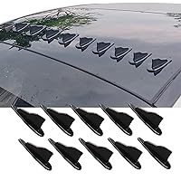 10 PCS Diffuser Shark Fin Kit, Spoiler Roof Wing Air Vortex Generator, Car Tuning Accessorie, Tailpiece Car Antenna, Car Shark Fin Antenna, Fit for Most Car (Black #100)