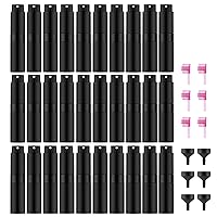 Lil Ray 8ml/30pcs Portable Mini Perfume Atomizer, Refillable Empty Small Spray Bottle for Travel, Twist Tpye Pocket Cologne Sprayer(Matte Black)