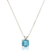 Amazon Collection 14k Gold Cushion Checkerboard Pendant Necklace (8mm)