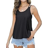 Womens Tank Tops Eyelet Spaghetti Strap Tops Sexy Loose Fit Casual Summer Flowy Cami