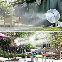 16in Spray Ring, Outdoor Misting Fan Kit for a Cool Patio Breeze, Water Misters Spray Tube for Cool-ing Outdoor, Patio Garden Fan Accessories for Outside (with 16ft Tube,Excluding fans)