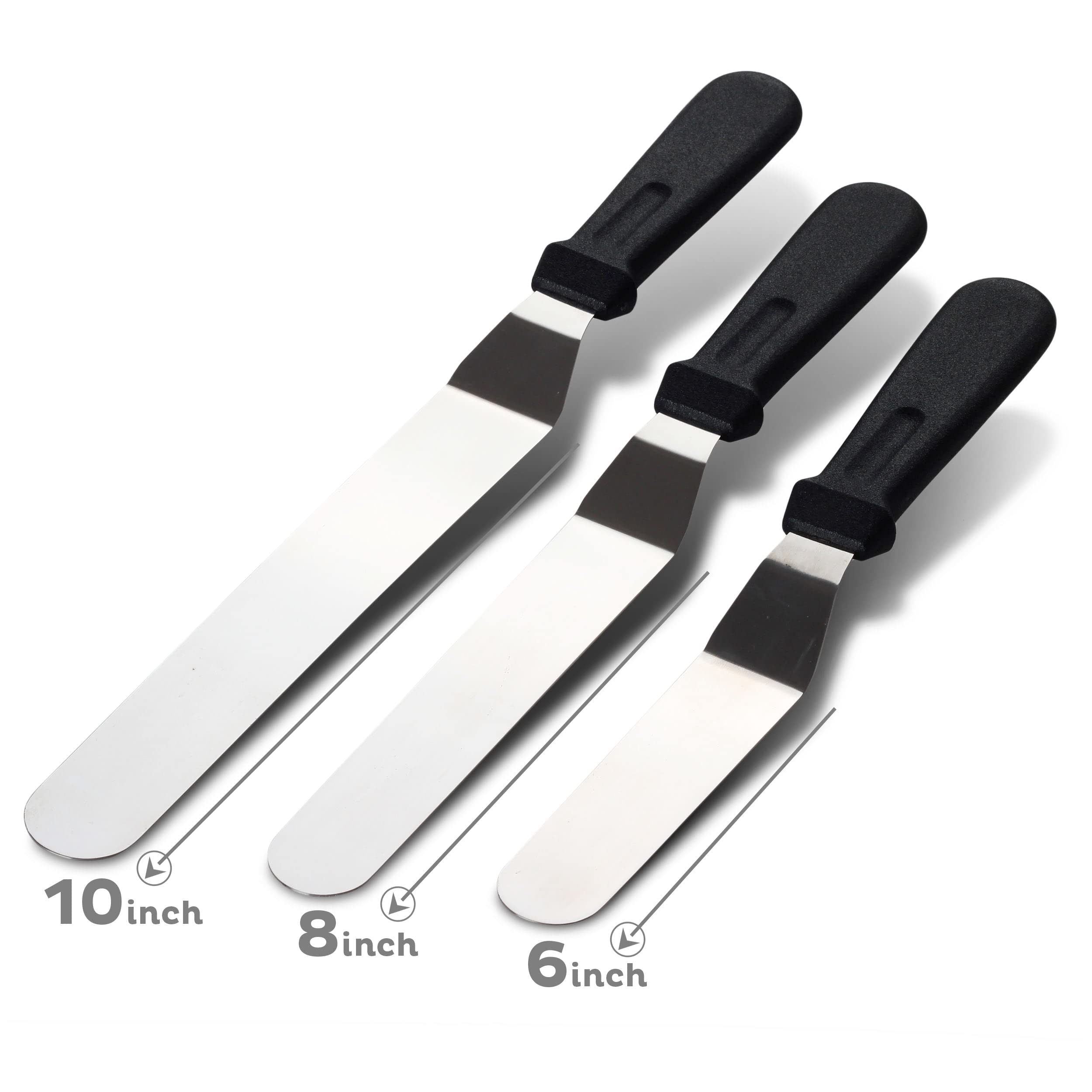 Orblue Angled Metal Icing Spatula 3-Pack