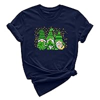 Happy St. Patrick's Day Shirts for Women Cute Shamrock Heart Graphic Tees St Patty's Lucky T-Shirt Irish Tunic Tops