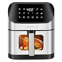 Air Fryer 6.2 QT Oilless 1500W Large Capacity Oven Air Fryers Healthy Cooker with 10 Preset, Visual Cooking Window, Non-Stick Basket, Included Recipe