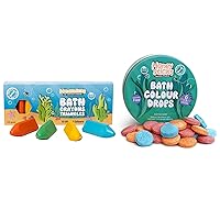 Honeysticks Bath Color Drops (36PK) and Triangular Bath Crayons (10PK), Perfect Gifting for Toddlers and Children, Non Toxic, Natural and Food-Grade Bath Time Fun