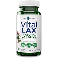 Vital Lax Natural Laxative Colon Cleanse Supplement for Occasional Constipation, with Magnesium Hydroxide, Slippery Elm, and Aloe Vera to Support Bowel Regularity 60 Capsules