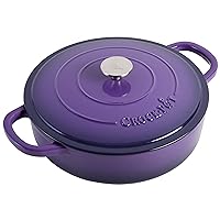 Crock-Pot Artisan Enameled Cast Iron Braiser W/Lid, 5 Quart, Lavender Purple