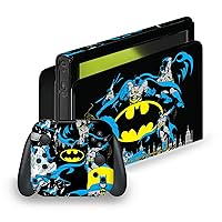 Officially Licensed Batman DC Comics Classic Logos and Comic Book Vinyl Sticker Gaming Skin Decal Cover Compatible with Nintendo Switch OLED Bundle