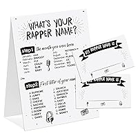 Rapper Theme What's You Rapper Name Game, Baby Shower Game Stickers, Birthday Game, Party Decoration, Activity Game for Office or Class, Package Contains 1 Sign and 30 Name Stickers(wyn25)