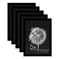 Americanflat 5x7 Picture Frame Set of 5 in Black - Picture Frames Collage Wall Decor with Plexiglass Cover, Hanging Hardware, and Easel - Gallery Wall Frame Set for Wall or Tabletop Display