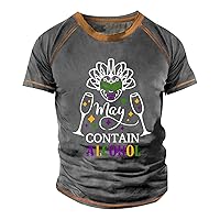 Men's Tshirts Plunge T-Shirt Vintage Casual Short Sleeve Round Neck Printed Top T Shirts, S-6XL