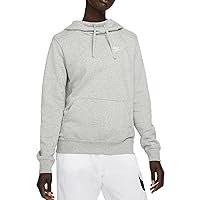 Nike Sportswear Club Fleece Women's Funnel-Neck Hoodie (DK GREY HEATHER/WHITE, DQ5415-063)