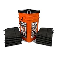 Quick Dam Grab & Go Flood Kit includes 10- 5-ft Flood Barriers in Bucket (QDGG5-10), Orange