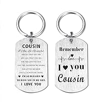 Cousin Gifts for Women - Best Cousin Ever Keychain - Graduation Christmas Key Chains Keepsake to My Cousins