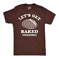 Mens Funny T Shirts Lets Get Baked Potatoes 420 Graphic Tee for Men
