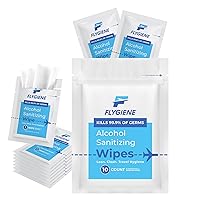 Sanitizing Wipes Travel Size | 70% Alcohol Wipes Individually Wrapped Travel Wipes | Travel Sanitizing Wipes Wet Wipes Travel Size Toiletries Airplane Travel Essentials for Flying | 10 Count