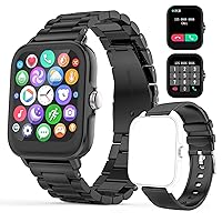 alenyk Smartwatch for Men and Women, Touchscreen 1.7 Inch IP67 Fitness Watch with Hands-Free Bluetooth Call Option, Pedometer, 28 Sports Notifications, Compatible with Android/iOS, Black