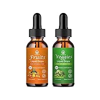 Fruits and Veggies Supplements - Liquid Drops - Made in USA, Balance of Organic Nature Fruit and Vegetables - Supports Energy Levels, Rich in Vitamin - Non GMO, Soy Free & Vegan (2Oz/60ml)
