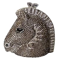 Ladies Luxury Handbag Rhinestone Evening-Bag Chain Crystal Wedding Clutch-Purse Horse