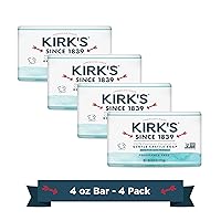 Kirk's Castile Bar Soap Clean Soap for Men, Women & Children | Premium Coconut Oil | Sensitive Skin Formula, Vegan | Fragrance-Free/Unscented | 4 oz. Bars - 18 Pack