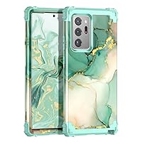 Compatible with Note 20 Ultra Case,Three Layer Heavy Duty Shockproof Protection Hard Plastic Bumper +Soft Silicone Rubber Protective Case for Samsung Galaxy Note 20 Ultra,Mint Green