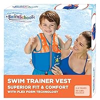 SwimSchool Kids Swim Trainer Vests for Toddlers Ages 2-6 – Boys/Girls – Multiple Colors/Styles – Learn to Swim Floaties