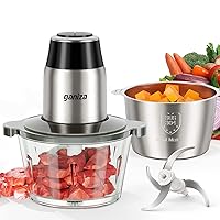 Bear Food Processors, 800W Multifunctional Vegetable Chopper & Meat Grinder  for Slicing, Shredding, Puree and Dough,8 Cup Easy-clean Bowl, Reversible