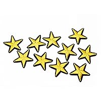Set of 10 Star Patch Hotfix Iron On Sperm Starlet Stars Yellow