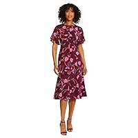 Maggy London Women's Flutter Sleeve Fit and Flare CDC Dress Event Occasion Party Date Night Out Guest of