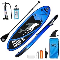 Inflatable Stand Up Paddle Board, with Adjustable Floating Paddles and Premium SUP Paddle Board Accessories, Wide Stable Design, Non-Slip Comfort Deck for Youth & Adults