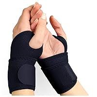 Wrist Brace,Wrist Wraps Support Hholding [2 Pack] Adjustable Straps Fits for Carpal Tunnel,Volleyball,Badminton,Tennis,Basketball,Weightlifting-For Women and Men Left and Right Hand Black