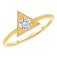 The Single Diamond Triangle Ring in 14k Gold (.25 ctw, G-H Color, VS2-SI1 Clarity) - Lab Grown Diamond (Made in The USA)