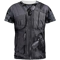 Old Glory Urban Camo Police Tactical Vest All Over Adult T-Shirt - 2X-Large