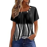 Womens Summer Tops 2024 Business Casual Tops for Women Lightning Deals of Today Prime Today Clearance Prime Only Spring Fashion Woman Summer Tops 19-Black Small