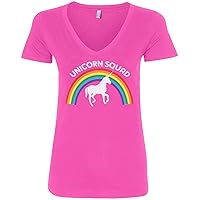 Threadrock Women's Unicorn Squad V-Neck T-Shirt