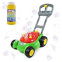 Maxx Bubbles Deluxe Bubble Lawn Mower Toy – Includes 4oz Bubble Solution | Outdoor Bubble Machine for Kids | Easy to Use, No Batteries Required | Amazon Exclusive, Red – Sunny Days Entertainmen