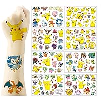 8 Sheets Temporary Tattoos for Kids,Cute Anime Tattoo Toys,Waterproof Tattoo Stickers for Theme Birthday Party Favors,Suitable for Group Activities,Toy Patterns