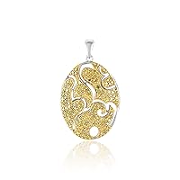 22.05 cts Natural Diamond Pendant, Yellow Pave Diamond Pendant, 925 Sterling Silver Gold Plated Diamond Pendant Jewelry, Diamond Pendant For Gift